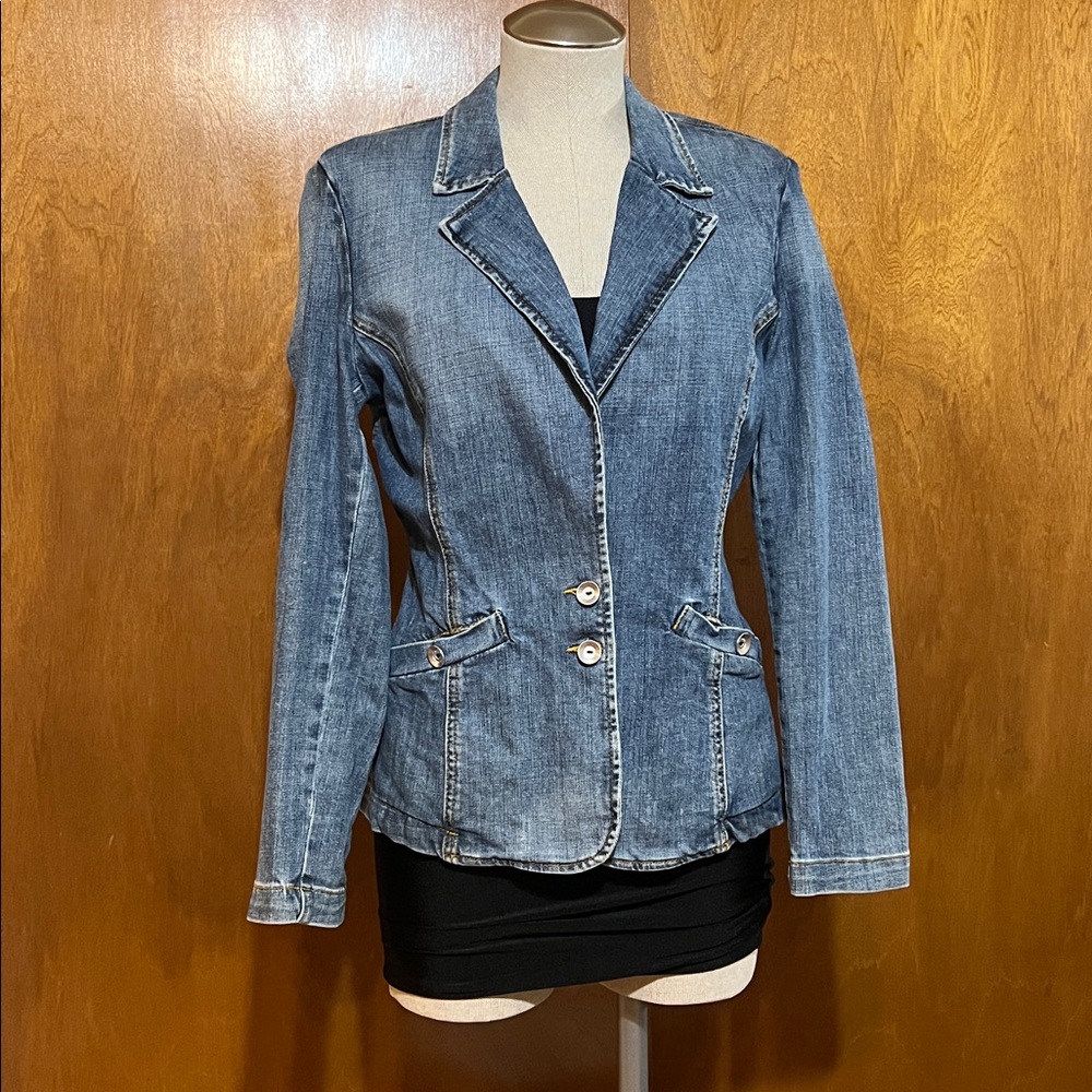 St. John Sport Women's Light Blue Denim Jean Jacket